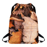Autumn Oak leaf Print Drawstring Backpack