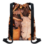 Autumn Oak leaf Print Drawstring Backpack