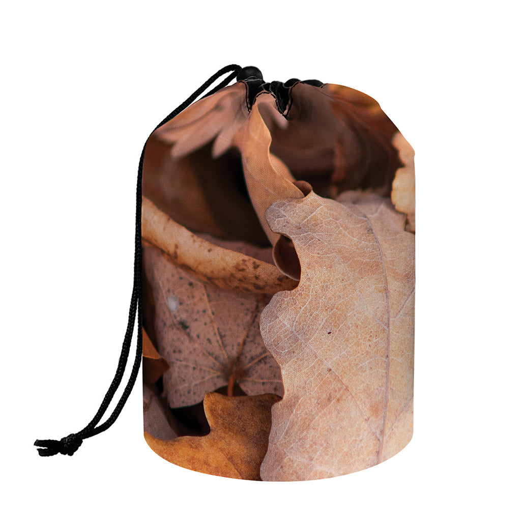 Autumn Oak leaf Print Drawstring Makeup Bag