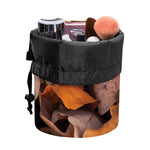 Autumn Oak leaf Print Drawstring Makeup Bag