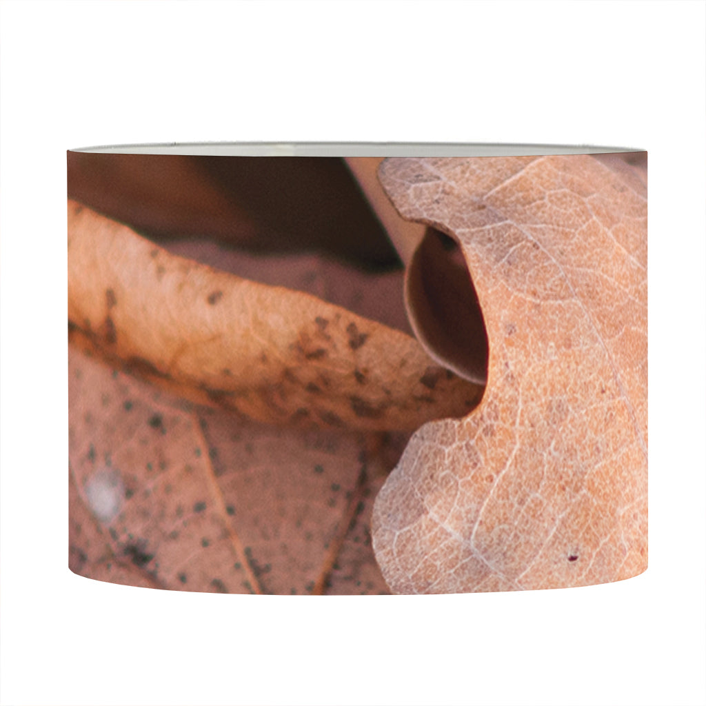 Autumn Oak leaf Print Drum Lamp Shade