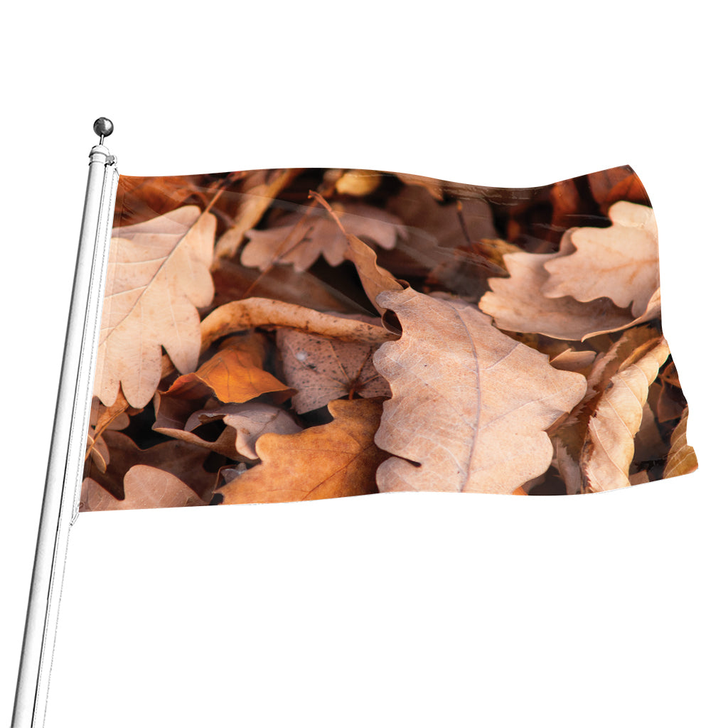 Autumn Oak leaf Print Flag