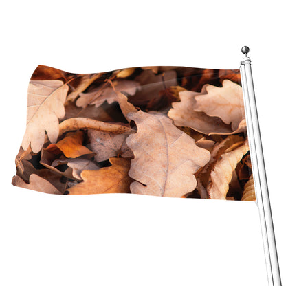 Autumn Oak leaf Print Flag