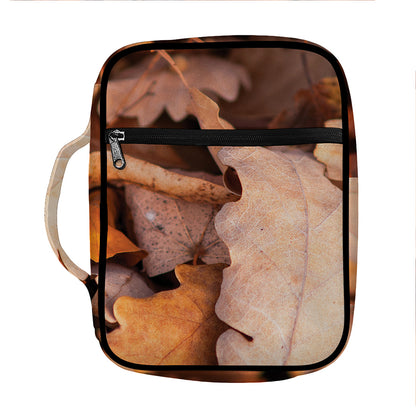 Autumn Oak leaf Print Front Pocket Bible Bag