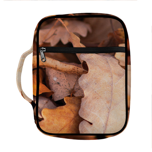 Autumn Oak leaf Print Front Pocket Bible Bag