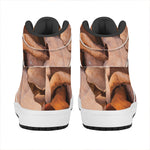 Autumn Oak leaf Print High Top Leather Sneakers