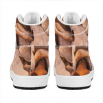 Autumn Oak leaf Print High Top Leather Sneakers