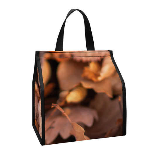 Autumn Oak leaf Print Insulated Lunch Tote