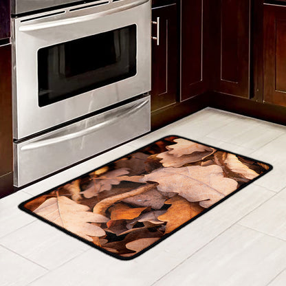 Autumn Oak leaf Print Kitchen Mat