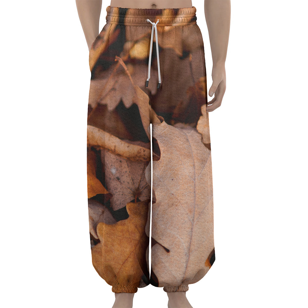 Autumn Oak leaf Print Lantern Pants