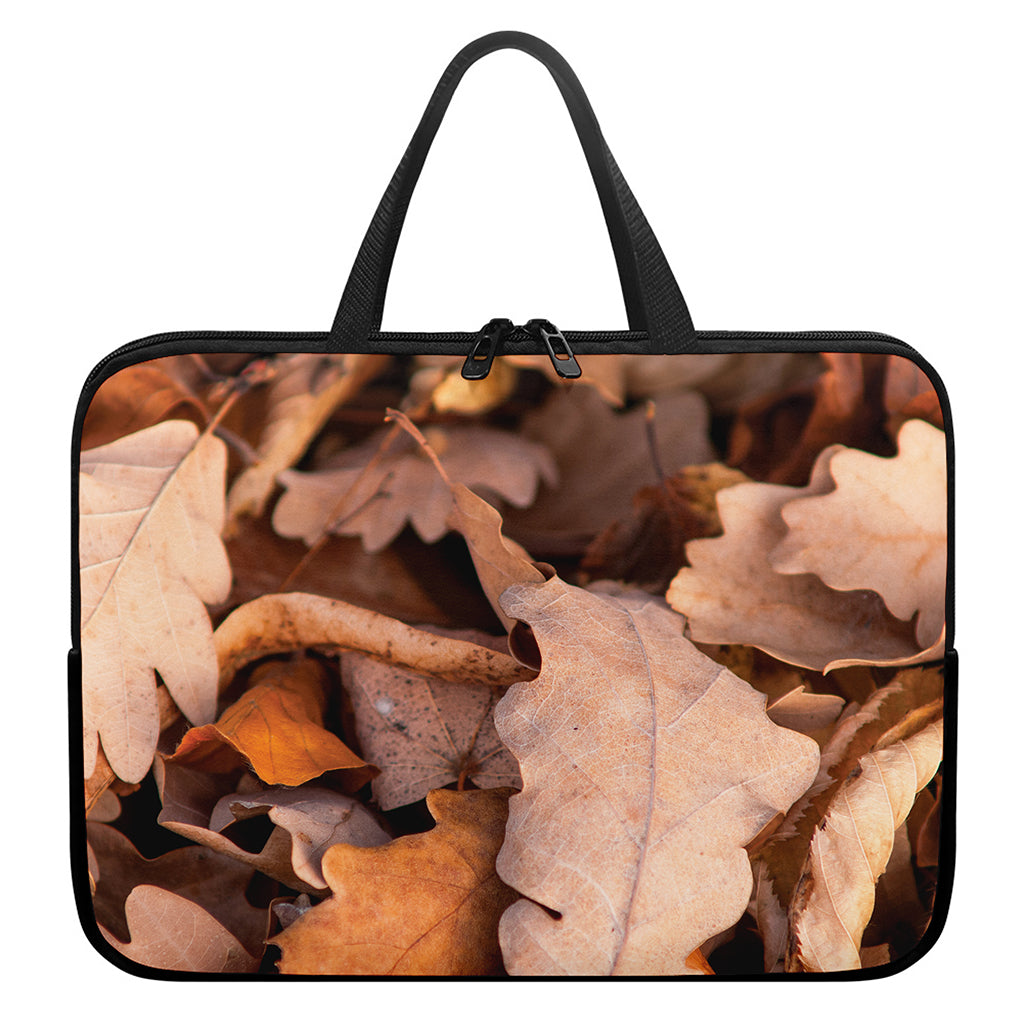 Autumn Oak leaf Print Laptop Sleeve With Handle
