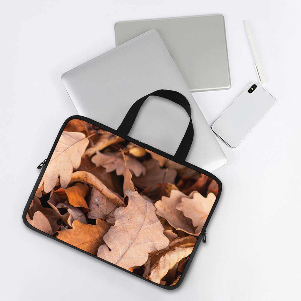 Autumn Oak leaf Print Laptop Sleeve With Handle