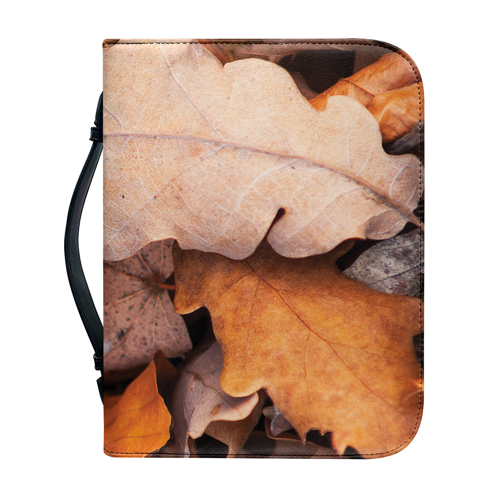 Autumn Oak leaf Print Leather Bible Cover