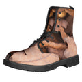Autumn Oak leaf Print Lace-Up Boots