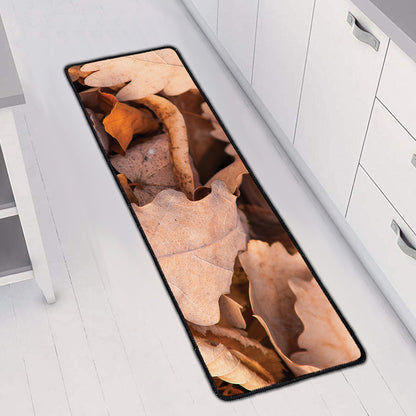 Autumn Oak leaf Print Long Kitchen Mat