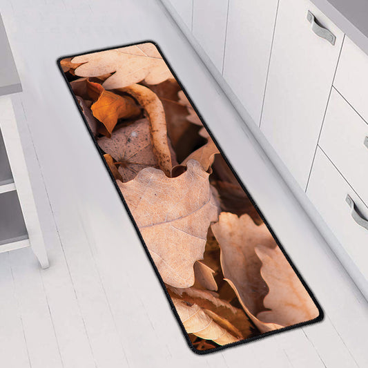 Autumn Oak leaf Print Long Kitchen Mat