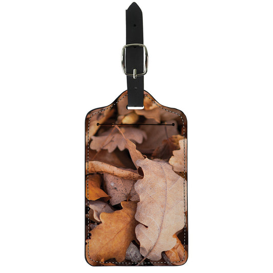 Autumn Oak leaf Print Luggage Tag