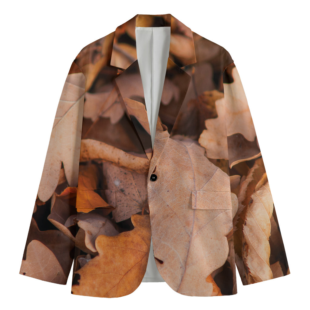 Autumn Oak leaf Print Men's Blazer