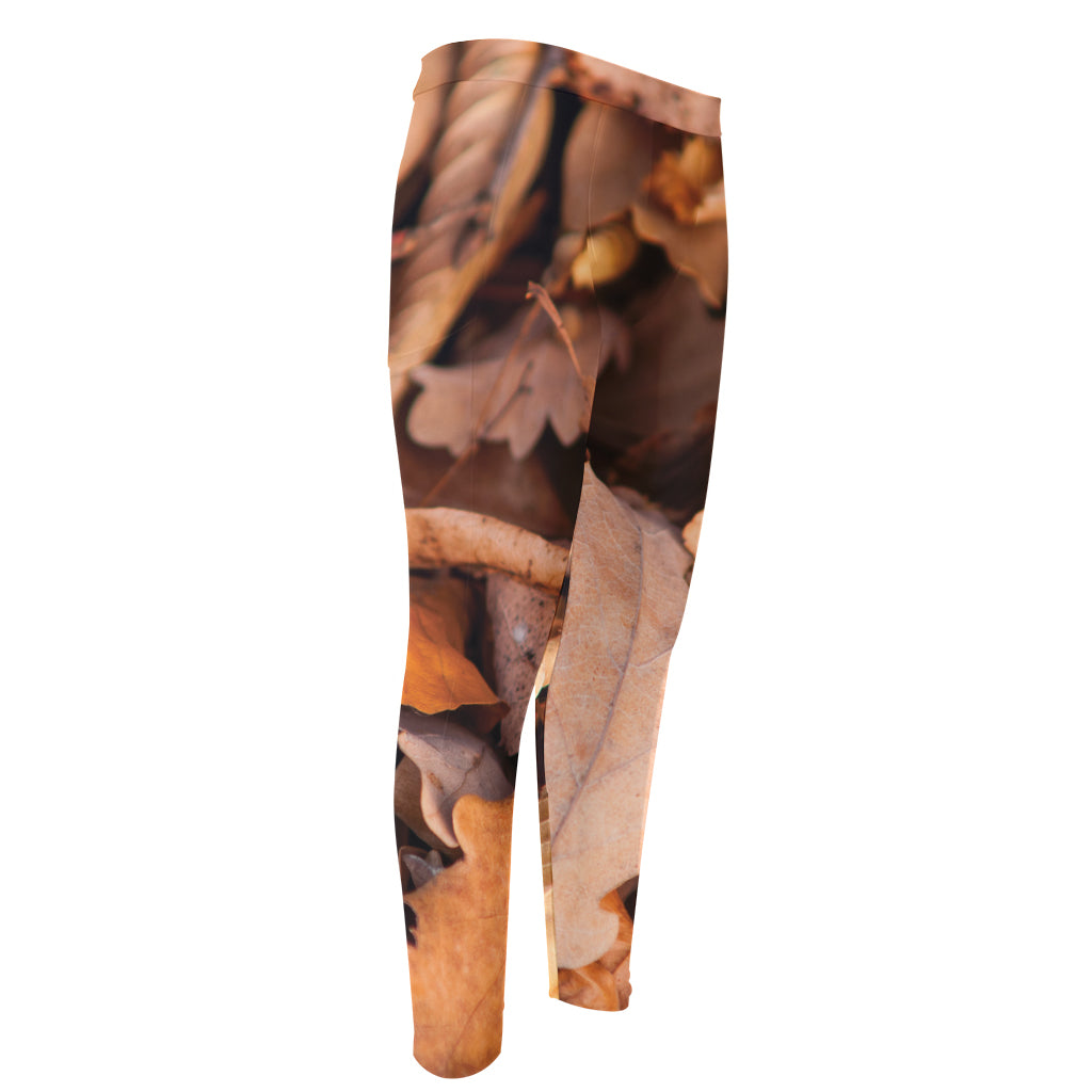 Autumn Oak leaf Print Men's Compression Pants