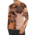 Autumn Oak leaf Print Men's Long Sleeve Rash Guard