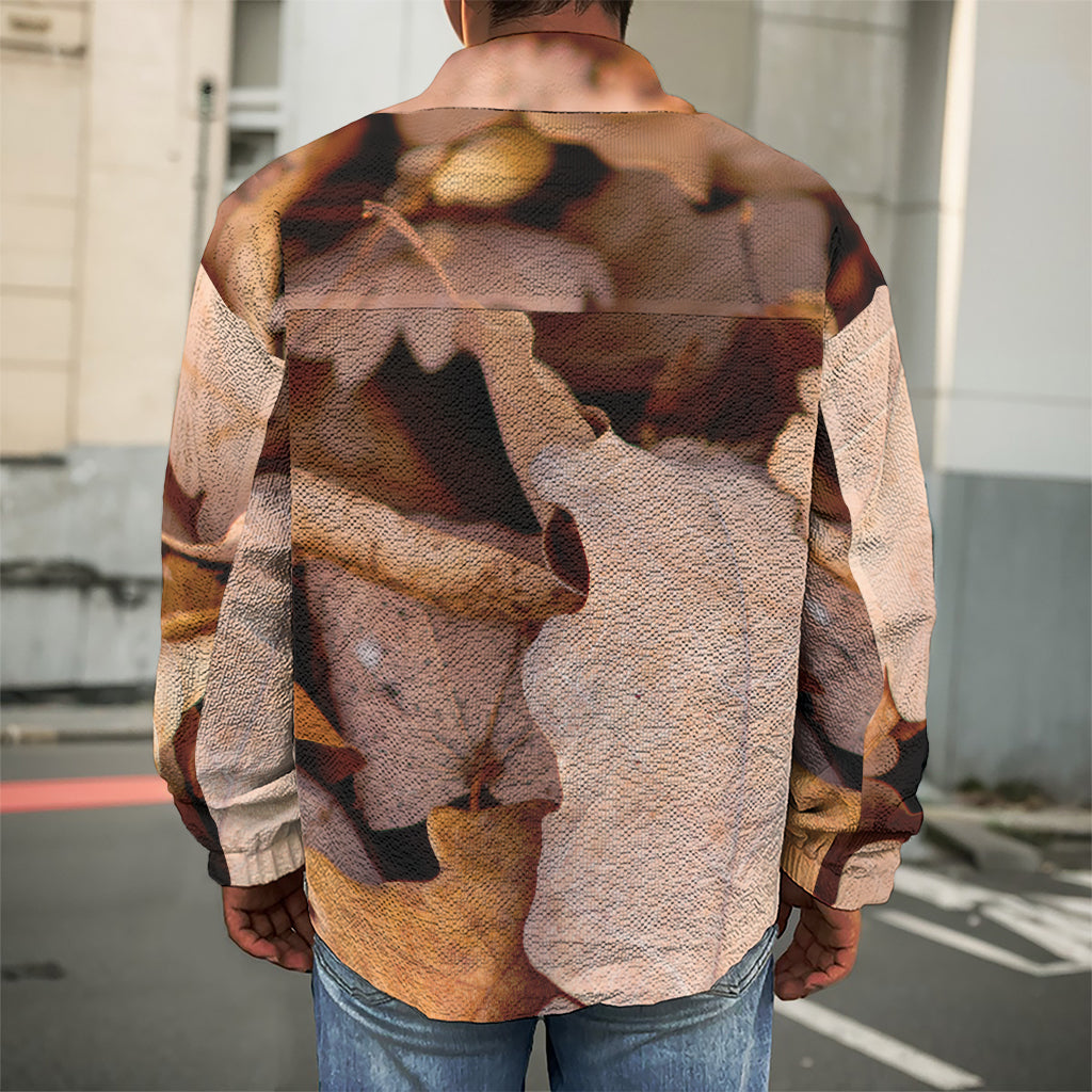 Autumn Oak leaf Print Men's Shirt Jacket