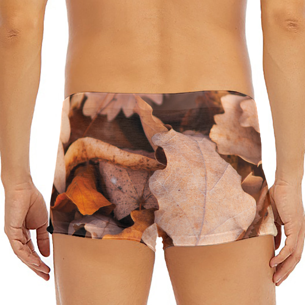 Autumn Oak leaf Print Men's Short Boxer Briefs