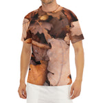 Autumn Oak leaf Print Men's Short Sleeve Rash Guard