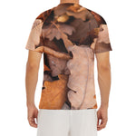 Autumn Oak leaf Print Men's Short Sleeve Rash Guard