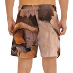 Autumn Oak leaf Print Men's Split Running Shorts