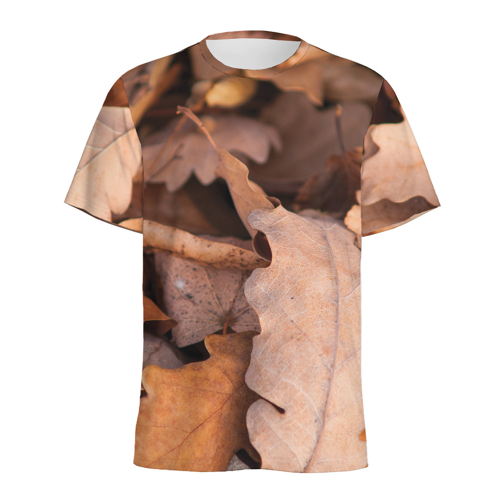 Autumn Oak leaf Print Men's Sports T-Shirt