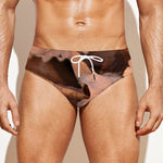Autumn Oak leaf Print Men's Swim Briefs