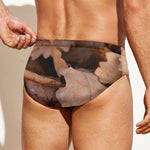 Autumn Oak leaf Print Men's Swim Briefs