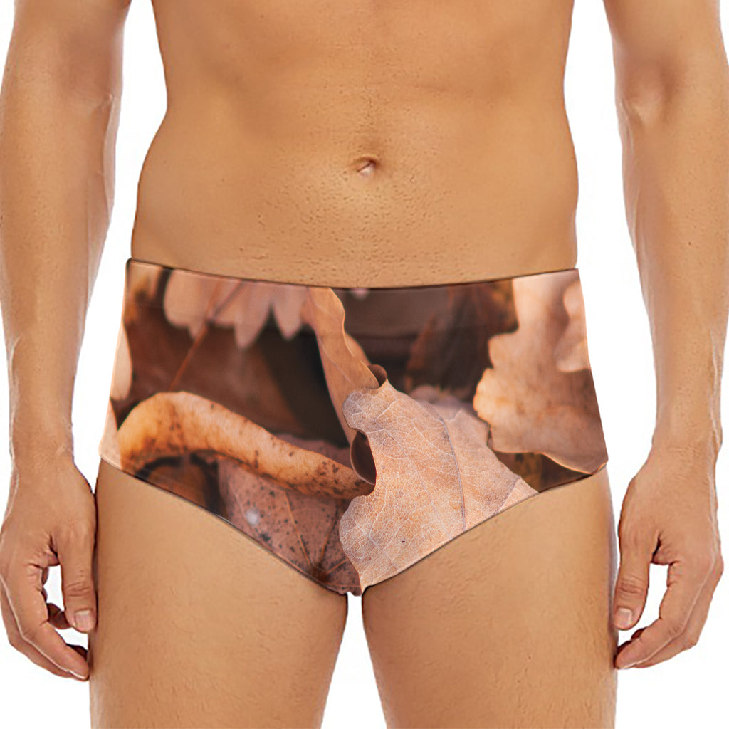 Autumn Oak leaf Print Men's Triangle Swim Briefs