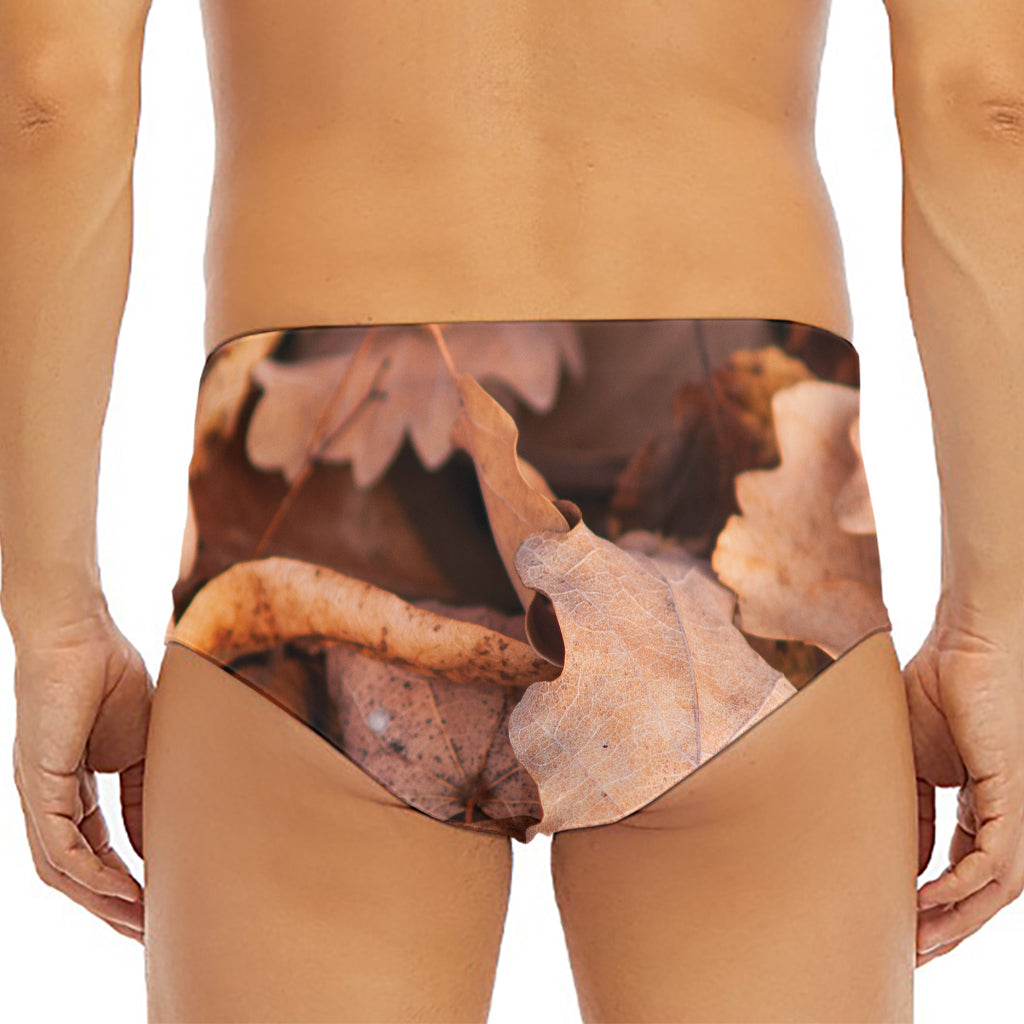 Autumn Oak leaf Print Men's Triangle Swim Briefs