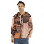 Autumn Oak leaf Print Men's Velvet Pullover Hoodie