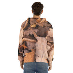 Autumn Oak leaf Print Men's Velvet Pullover Hoodie