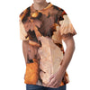 Autumn Oak leaf Print Men's Velvet T-Shirt