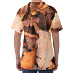 Autumn Oak leaf Print Men's Velvet T-Shirt