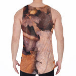 Autumn Oak leaf Print Men's Velvet Tank Top