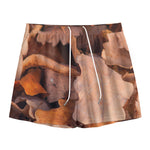 Autumn Oak leaf Print Mesh Shorts