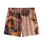 Autumn Oak leaf Print Mesh Shorts