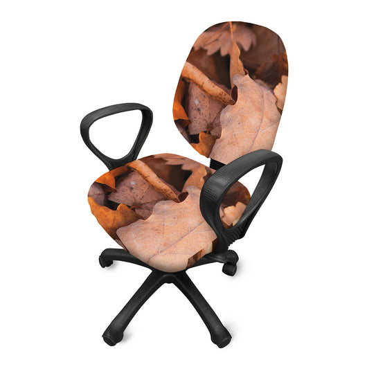 Autumn Oak leaf Print Office Chair Cover