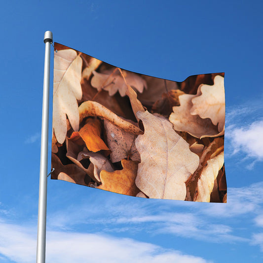 Autumn Oak leaf Print Polyester Flag