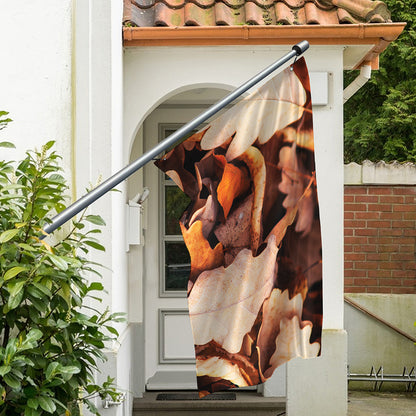 Autumn Oak leaf Print Polyester Flag