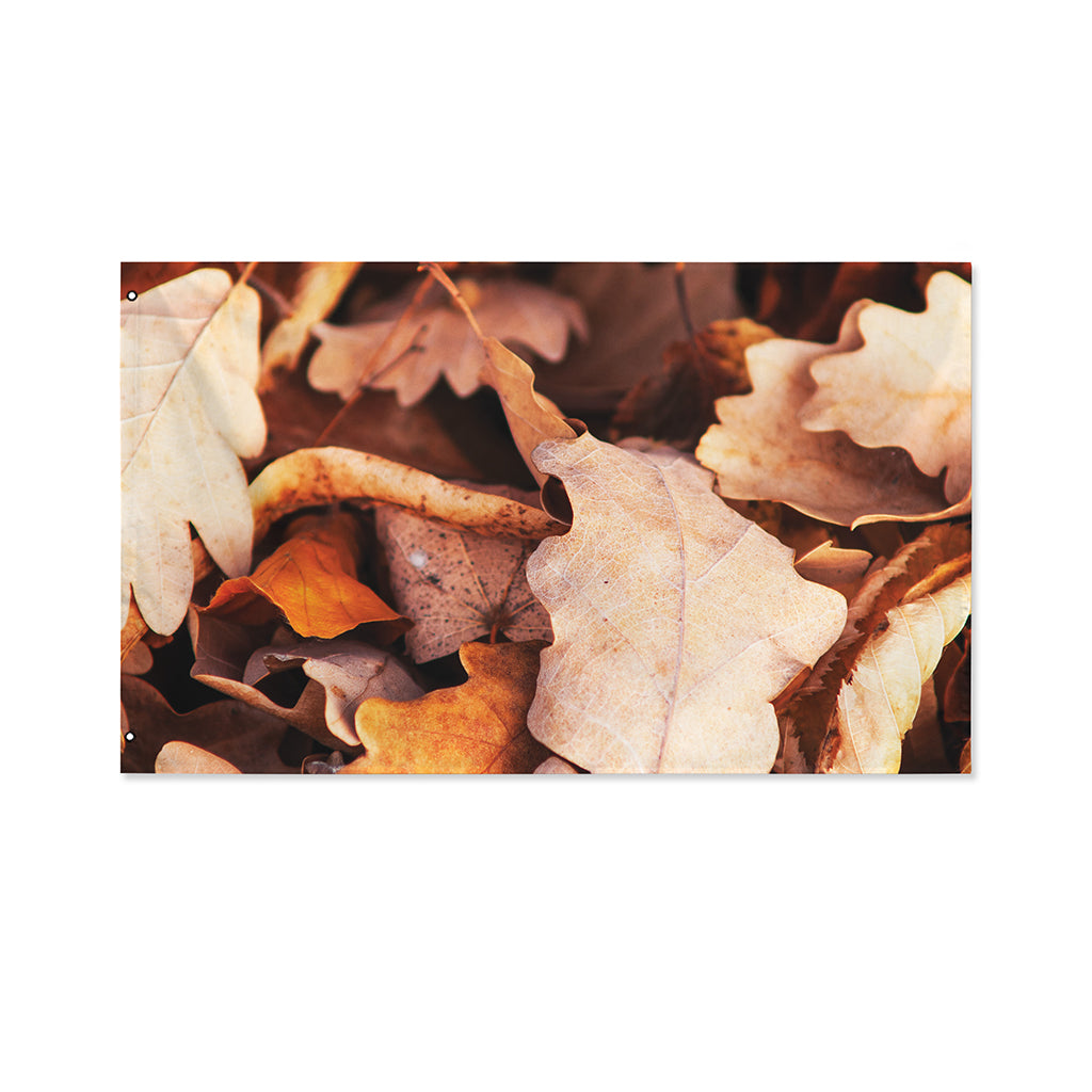 Autumn Oak leaf Print Polyester Flag