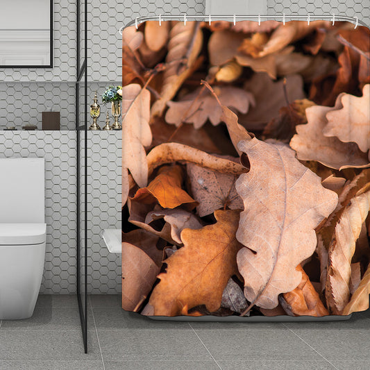 Autumn Oak leaf Print Polyester Shower Curtain