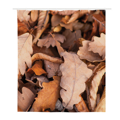 Autumn Oak leaf Print Polyester Shower Curtain