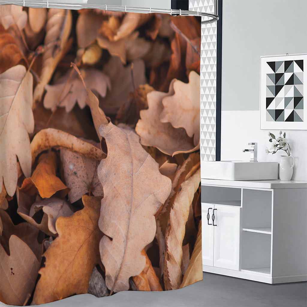 Autumn Oak leaf Print Premium Shower Curtain