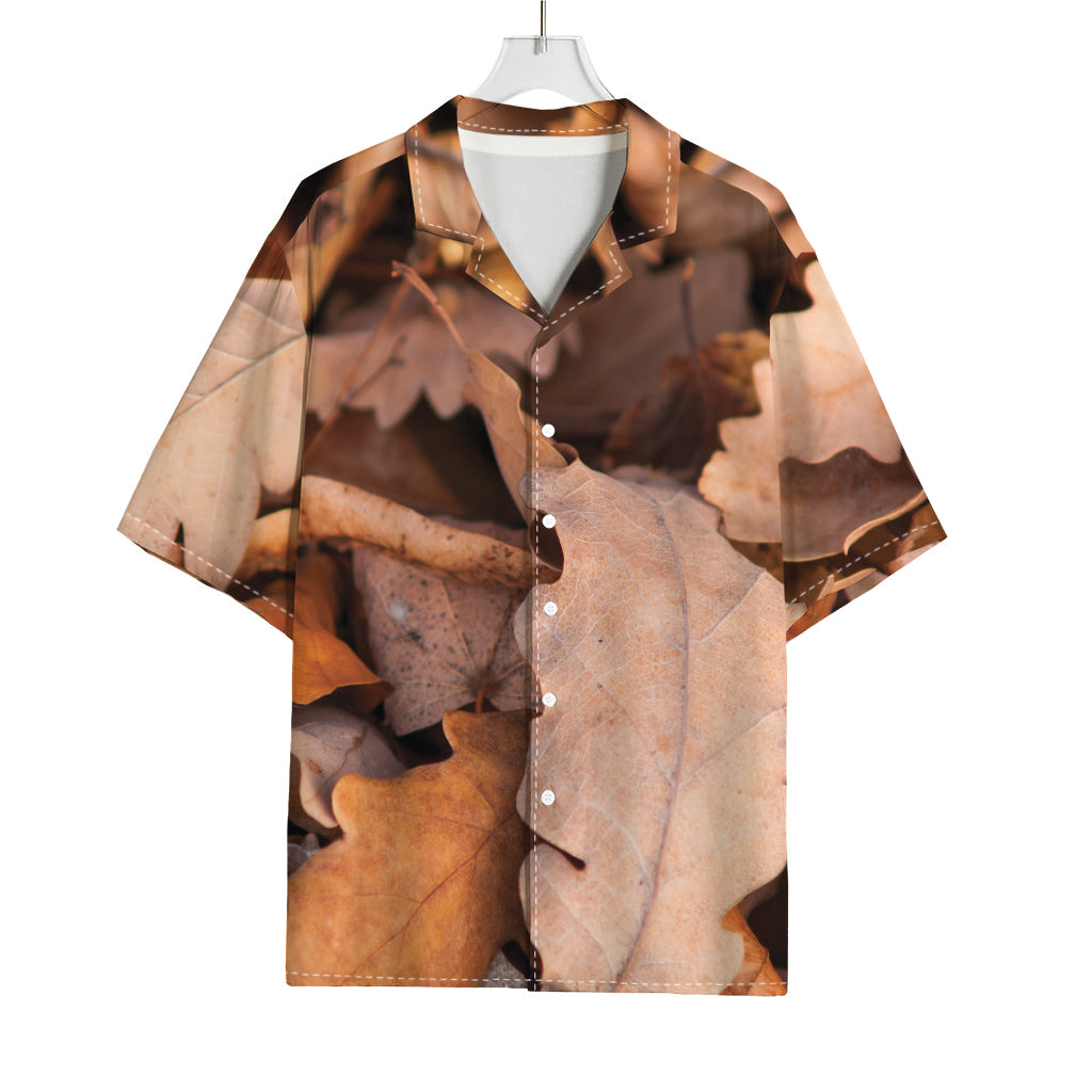 Autumn Oak leaf Print Rayon Hawaiian Shirt