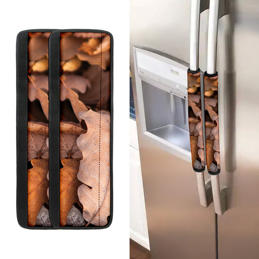 Autumn Oak leaf Print Refrigerator Handle Covers